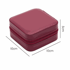 Hộp đựng trang sức phụ kiện du lịch hình vuông nhiều ngăn tiện dụng, hộp nữ trang bọc da sang trọng