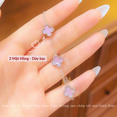 Vòng tay Thép Titan không gỉ  cỏ bốn lá loại 1.1cm TT115