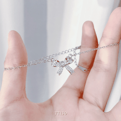 Dây chuyền, Vòng tay, Bông tai đính đá hình nơ TT130