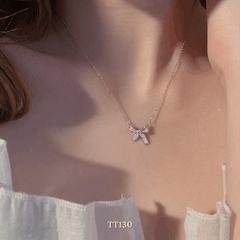 Dây chuyền, Vòng tay, Bông tai đính đá hình nơ TT130