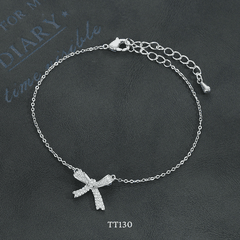 Dây chuyền, Vòng tay, Bông tai đính đá hình nơ TT130