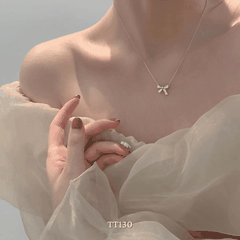 Dây chuyền, Vòng tay, Bông tai đính đá hình nơ TT130