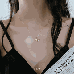 Dây chuyền nữ hình quạt titan không đen gỉ phụ kiện trang sức thời trang TT33