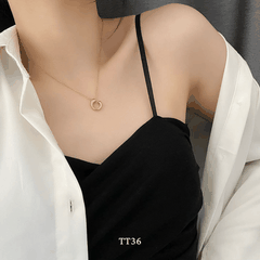 Dây chuyền nữ hình học titan không đen gỉ cá tính thời trang unisex TT36
