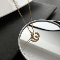 Dây chuyền nữ hình học titan không đen gỉ cá tính thời trang unisex TT36