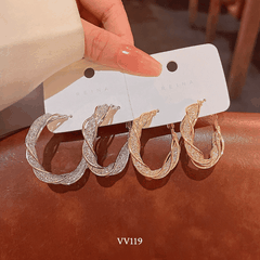 Bông tai nữ tròn xoắn đính đá phụ kiện trang sức cá tính VV119