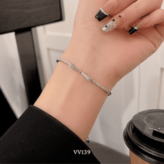Vòng tay nữ mạ bạc cao cấp hình nơ đính đá sang trọng thời trang  VV139