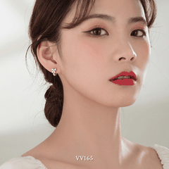 Bông tai đính đá khoen tròn hình nơ đá VV165