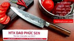 Dao phile sắc bén - Thép nhíp ô tô - Cán gỗ tự nhiên khâu inox - N05 | DAO VIP - HTX DAO PHÚC SEN