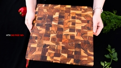 Thớt Gỗ Teak Cao Cấp - Chặt thái, Trang Trí - 30x30x3,8cm - VDC04