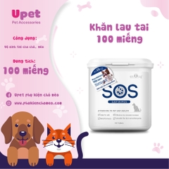 Khăn lau tai SOS cho chó mèo 100 miếng/hộp