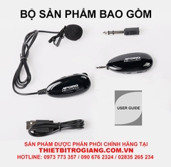 Micro cài áo không dây Aporo 2.4g / Mic cài ve áo không dây Aporo 2.4g Chính hãng