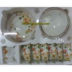 Bộ bát ăn đĩa hoa vàng sịn