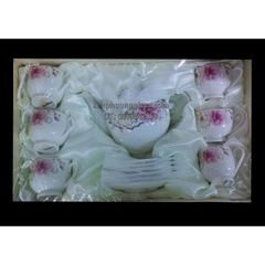 Bộ ấm trà sứ xương Hàn Quốc MHQ04