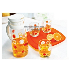 BỘ BÌNH THỦY TINH MAISON 4 LY CAM 1.045L
