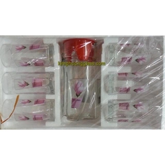 Bộ bình cốc hoa tím chéo