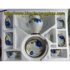 Bộ tiệp to hoa hồng xanh