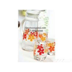 BỘ BÌNH THỦY TINH MAISON 4 LY HOA 1.045L