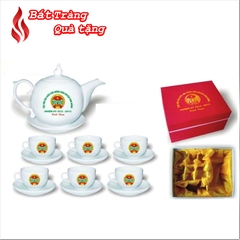 Bộ ấm chén in logo dáng bưởi