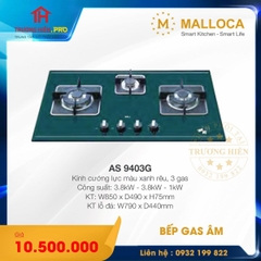  BẾP GA ÂM  3 GAS MALLOCA  AS 9403G