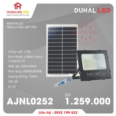 ĐÈN PHA LED DUHAL NĂNG LƯỢNG MẶT TRỜI 25W AJNL0252