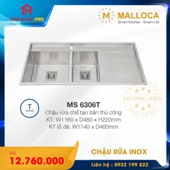  CHẬU RỬA CHÉN INOX MALLOCA MS 6306T 