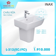 CHẬU RỬA TREO TƯỜNG INAX L-312 (EC/FC)