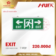 ĐÈN LỐI THOÁT HIỂM 1 MẶT HUFA CÓ MŨI TÊN HƯỚNG TRÁI - PHẢI EXIT L355xW25xH145MM