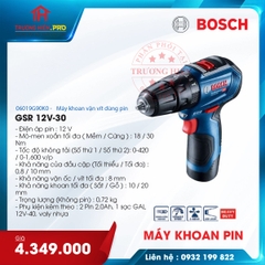 MÁY PIN VẶN VÍT BOSCH GSR 12V-30