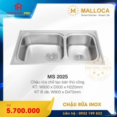 CHẬU RỬA CHÉN INOX MALLOCA MS 2025