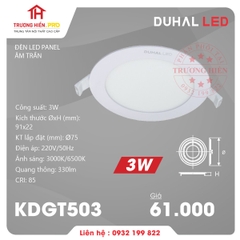 ĐÈN LED PANEL DUHAL ÂM TRẦN 3W- KDGT503