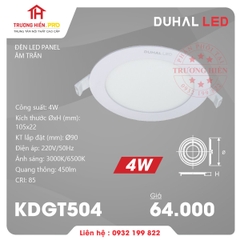 ĐÈN LED PANEL DUHAL ÂM TRẦN 4W- KDGT504