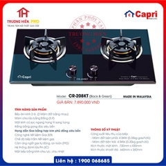 BẾP GAS ÂM CAPRI MODEL CR-208KT XANH ĐEN