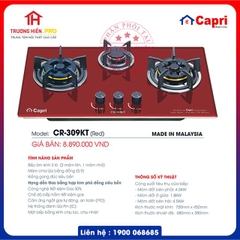 BẾP GAS ÂM CAPRI MODEL CR-309KT ĐỎ