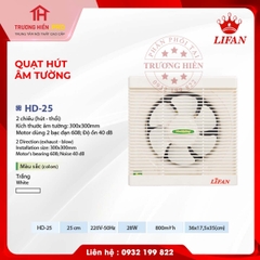 QUẠT HÚT ÂM TƯỜNG LIFAN HD-25