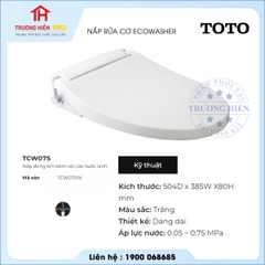 Nắp Bàn Cầu Điện Tử  Washlet TOTO TCW07S