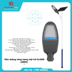 Đèn đường năng lượng mặt trời ZL-Z200 (200W)