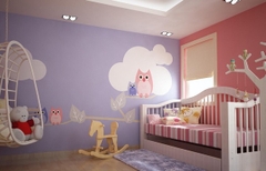 vẽ tranh tường phòng ngủ cho bé