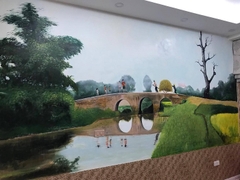 Vẽ tranh tường tại Hát Môn