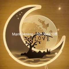 Đèn tranh led gắn tường Love