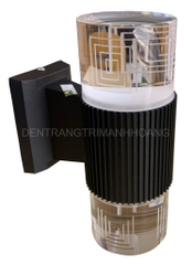 Đèn tường LED 2 đầu pha lê họa tiết vuông xoắn ốc