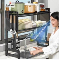Kệ Chén Bát Trên Bồn Rửa Có Nắp Đậy Kalpen