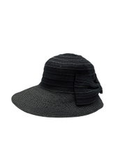 Mũ vành cói thời trang cao cấp màu đen EH35-4