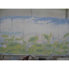 Tranh sứ ghép : Đầm sen 02