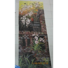 Tranh sứ ghép : Hoa lan