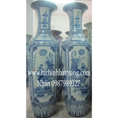 Tứ đồ tứ cảnh màu chàm men ngọc