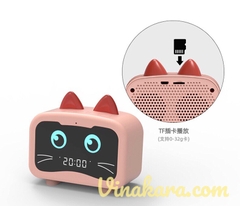 Loa Bluetooth 3 in 1 M1 tích hợp đồng hồ báo thức và Radio - Hình mèo dễ thương mini - Loa kép - Hàng nhập khẩu chính hãng - Bảo Hành 1 tháng