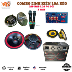 Combo linh kiện loa kéo 40 4 tấc đôi, phối ghép chất lượng, T450S, loa trung, thùng