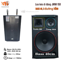 Loa kéo di động JMW 15D, bass 40, 3 đường tiếng, 700w