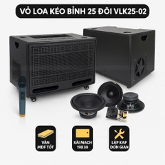 Vỏ loa kéo bình 25 đôi VLK25-02 ,3 đường tiếng ,xài mạch 19x38cm